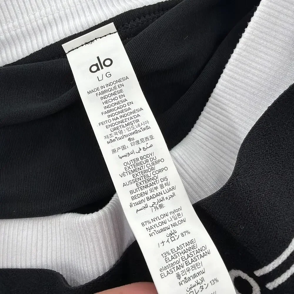 Alo Yoga Women's Black White Airbrush Better Together Tennis Skirt Size L
